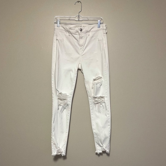 American eagle white ripped skinny jeans - Picture 1 of 2